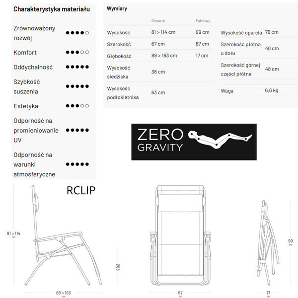 Leżak Lafuma R Clip Batyline® Iso Seigle-Seigle LFM5169-9948 ostatnia 1szt.