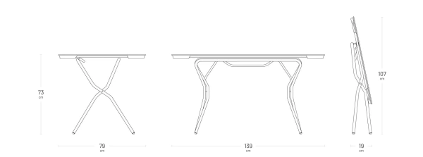 Stół ogrodowy XL Lafuma ANYTIME Fusain HPL 139*79cm LFM5106-9931