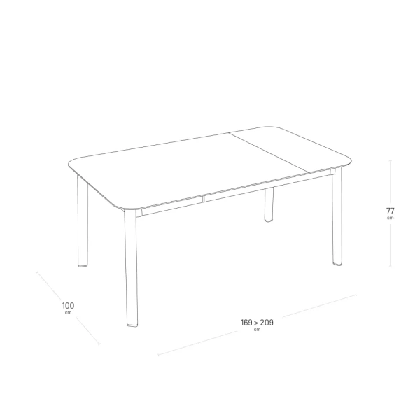 Stół Lafuma ORON Ciment HPL Titane dla 6 do 8 osób LFM5321-9815