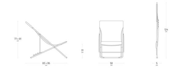 Leżak Lafuma MAXI TRANSABAT Ciel Batyline® LFM2502-9711