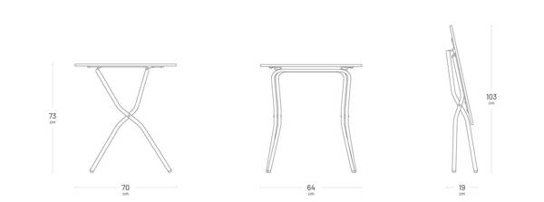 Stół ogrodowy Lafuma BALCONY II Canyon 70x64 cm LFM5168-9875